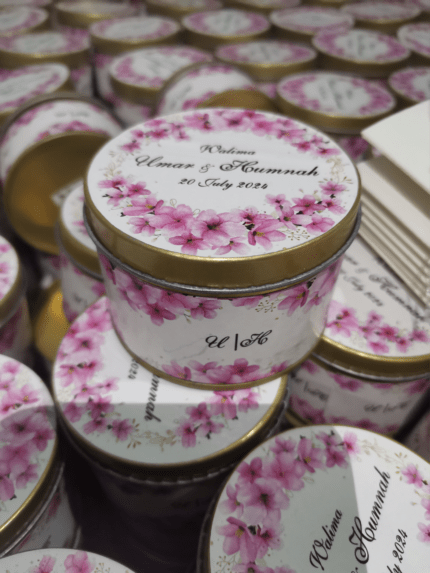 Pink Floral Tin Bid Box