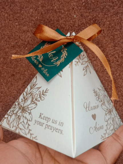 White Triangle Bid Box With Green Tag