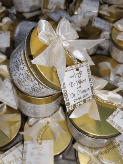 Golden Tin With Bow