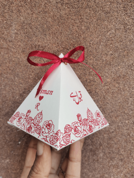 Maroon Print Triangle Bid Box