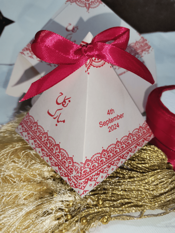 Red Color Print Triangle Bid Box