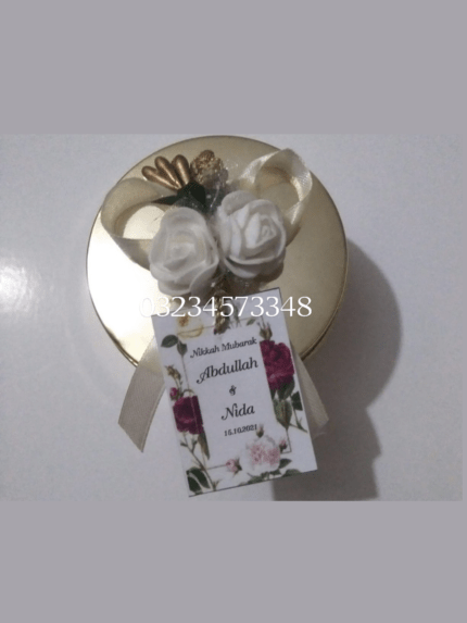 Tin Bid Box With Flowers