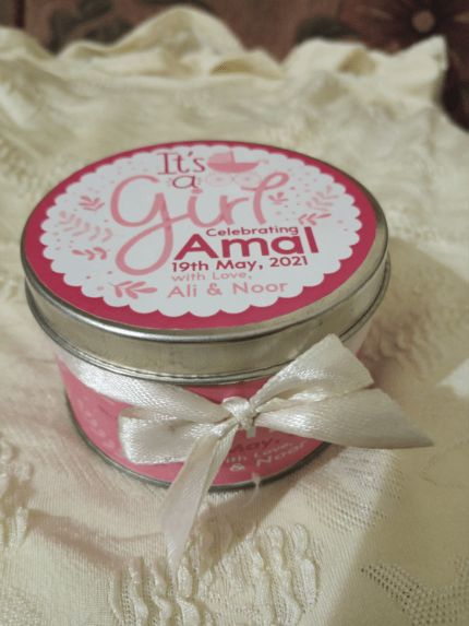 Silver Baby Girl Tin Box