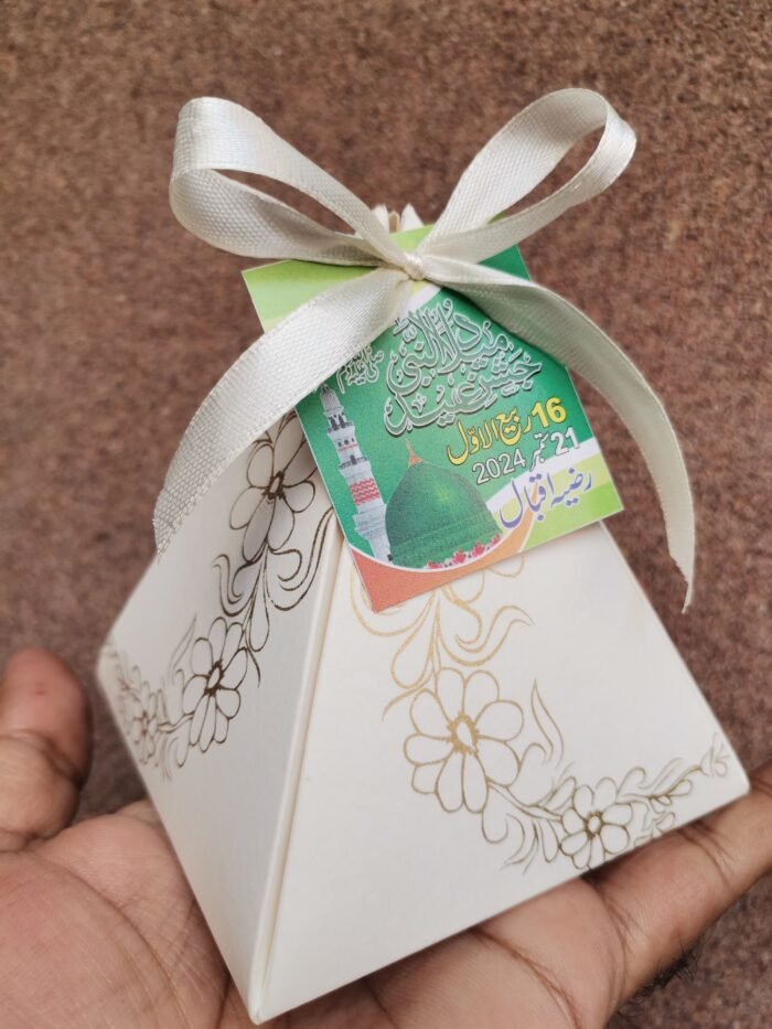 Pyramid Box with Milad un Nabi Tag