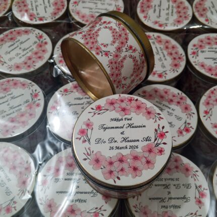 Pink Floral Tin Bid Box