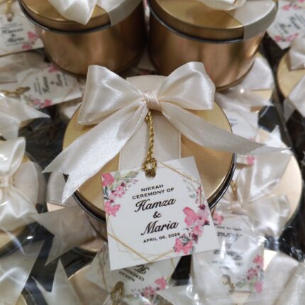 Tin Box With Bow and Tag