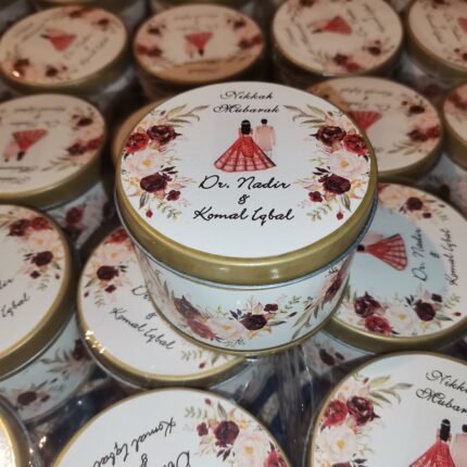 Gloden Tin Box with Couple Name
