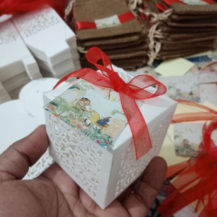 Laser Cutting Bid Box with Floral Tag