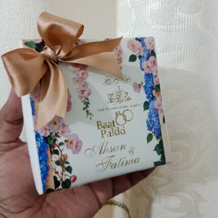 Box with Floral Sticker and Bow