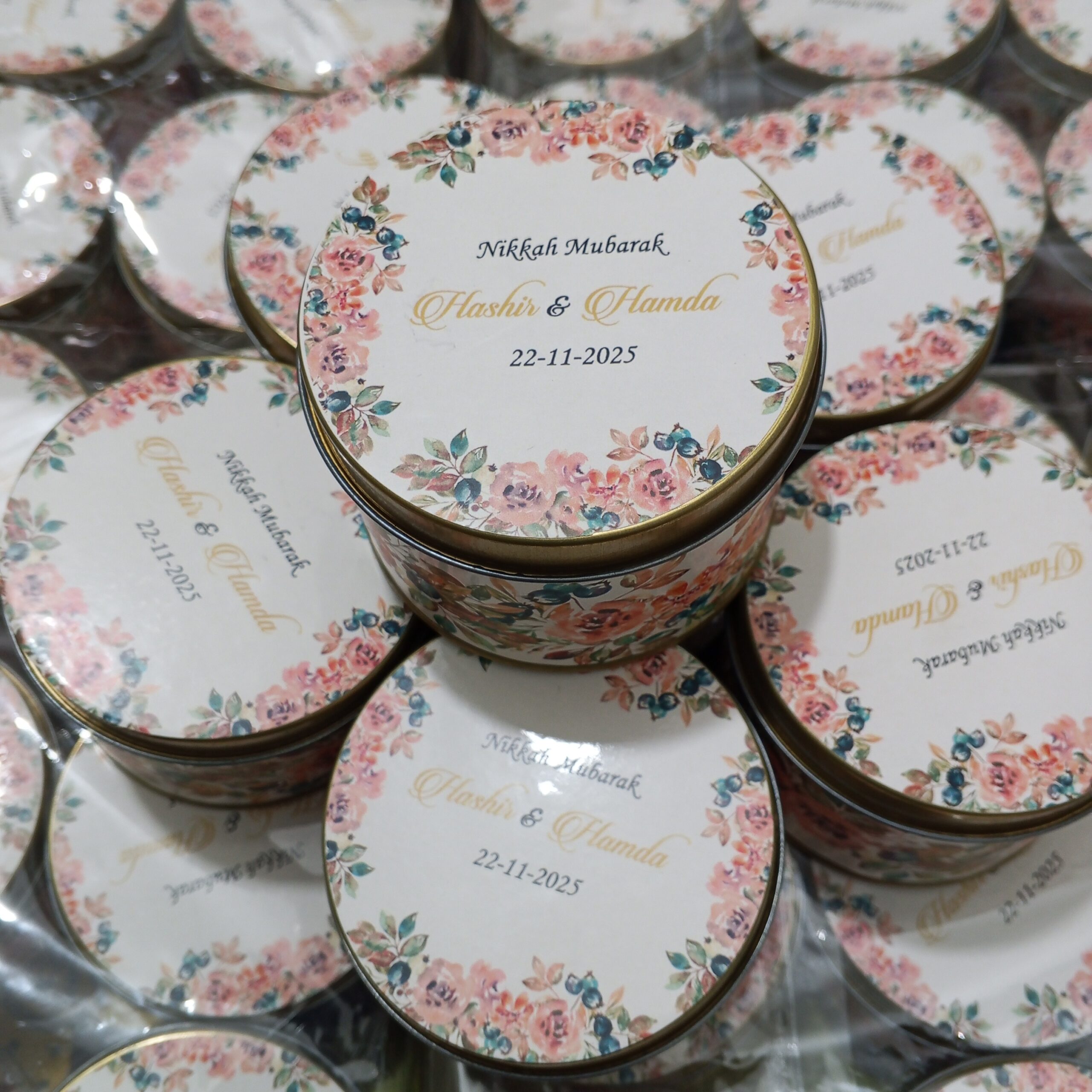 Floral Golden Tin Box Floral Golden Tin Box