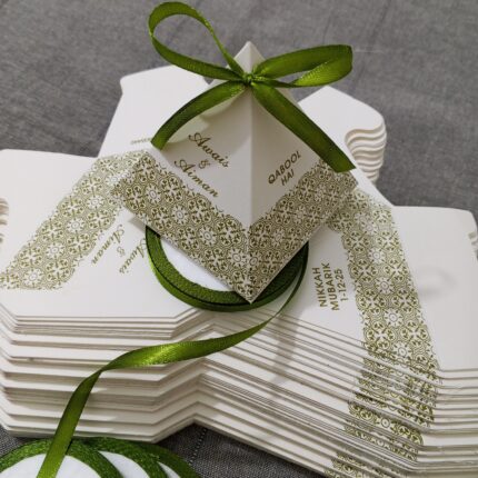 Olive Green Printing Triangle Box