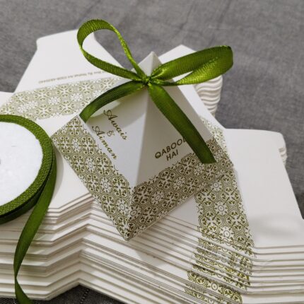 Olive Green Printing Triangle Box