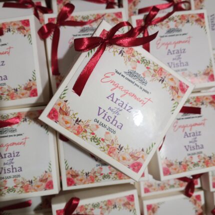 Printed Box With Red Bow