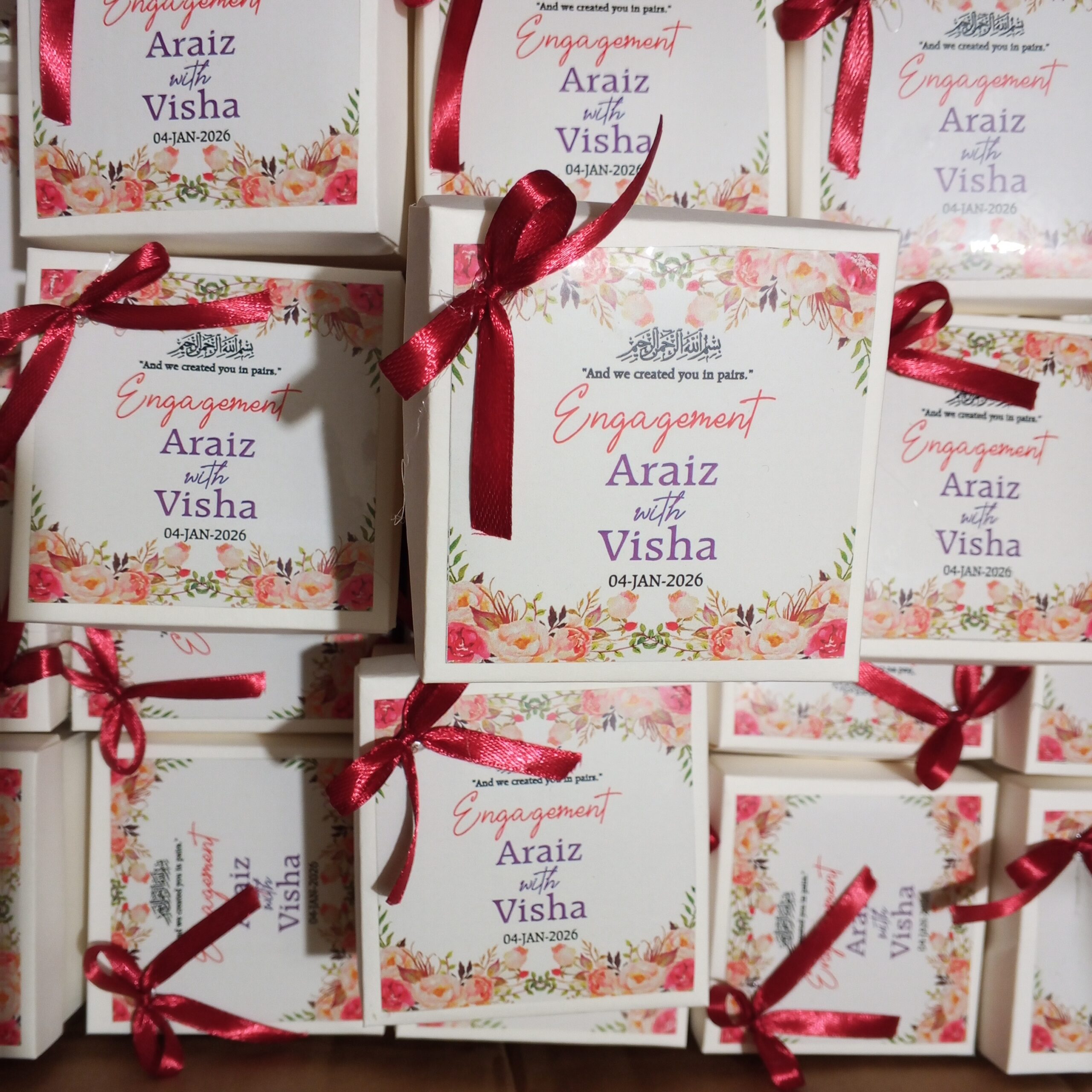 Printed Box With Red Bow Printed Box With Red Bow