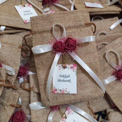 Floral Jute Pouch